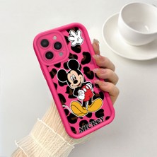Ucuc iPhone 15 Pro Max Uyumlu Pembe Kırmızı Silikon Kılıf Darbeye Dayanıklı Kamera Koruma