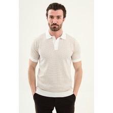MCR Çizgili Slim Fit Polo Yaka Erkek Triko T-Shirt