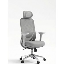Ofisbazaar Lizbon Pro Ergonomik Mesh Yönetici Koltuğu – Ayarlanabilir Başlıklı Gri