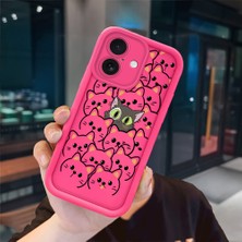 Ucuc iPhone 16 Uyumlu Pembe Kırmızı Silikon Kılıf Darbeye Dayanıklı Kamera Koruma