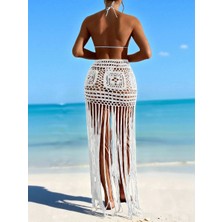 Allsisii Bikini Etek,kadın Bohem Tığ Işi Pareo– Bikini Üstü Şık Plaj Kombini-Plaj & Beach Club Kombin