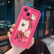 Ucuc iPhone 15 Uyumlu Pembe Kırmızı Silikon Kılıf Darbeye Dayanıklı Kamera Koruma