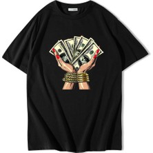 Brz Collection Unisex Oversize Money T-Shirt Siyah