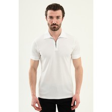 MCR Düz Slim Fit Fermuarlı Polo Yaka Erkek T-Shirt