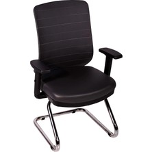 Ofisbazaar Up Deri Misafir Koltuğu | Ergonomik Toplantı ve Bekleme Koltuğu Martin 06- Gri Deri