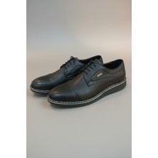 Modayak Ata Poli Taban Siyah Bağcıklı Erkek Hakiki Deri Ayakkabı