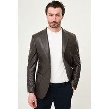 MCR Düz Slim Fit Torba Cep Deri Erkek Ceket