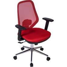 Ofisbazaar Dali Fileli Çalışma Koltuğu | Ergonomik Şef ve Toplantı Koltuğu Kırmızı