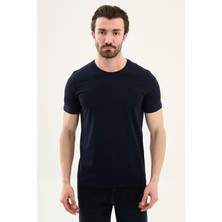MCR Düz Slim Fit Yaka Detaylı Bisiklet Yaka Erkek T-Shirt