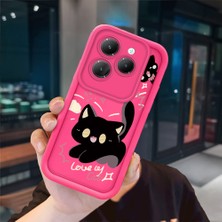 Ucuc Infinix Hot 40/40 Pro Uyumlu Pembe Kırmızı Silikon Kılıf Darbeye Dayanıklı Kamera Koruma