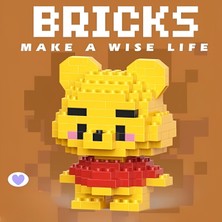 Hey Gidi Gift Bricks Winnie The Pooh Mini Bricks 3D Puzzle / Minnie Mouse Sevimli Figür / Eğlenceli Setler / Hobi+