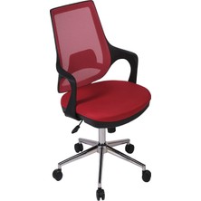 Ofisbazaar Buya Fileli Çalışma Koltuğu | Ergonomik Şef ve Toplantı Koltuğu Kırmızı