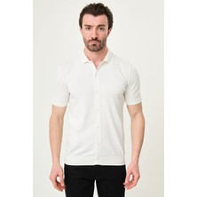 MCR Düz Slim Fit Kısa Kollu Erkek Triko Gömlek
