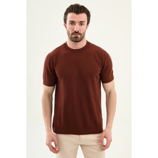 MCR Parçalı Slim Fit Bisiklet Yaka Erkek Triko T-Shirt