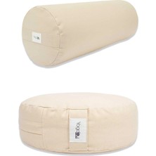 Yogabu Karabuğday Kabuğu Dolgulu Minder ve Bolster-Bej