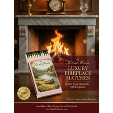 The Kibrit House Koyu Yeşil Renkli Şömine Kibriti - Lüks Dekoratif Mum Yanı Konsept