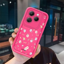 Ucuc Infinix Hot 40/40 Pro Uyumlu Pembe Kırmızı Silikon Kılıf Darbeye Dayanıklı Kamera Koruma