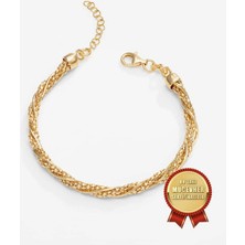 Meks Jewels Mikron Altın Kaplama 925 Ayar Gümüş Argento Milano Spiral Bileklik