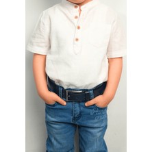 Parscraft Çocuk Kemeri %100 Hakiki Deri 3 cm Lacivert Yumuşak Kopma Kırılma Olmaz