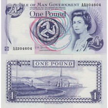 Banknoting Man Adası 1 Pound 2009 Kraliçe Iı. Elizabeth Çil.