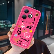 Ucuc Infinix Smart 8/8 Pro Uyumlu Pembe Kırmızı Silikon Kılıf Darbeye Dayanıklı Kamera Koruma