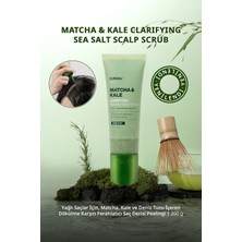 Yağlı Saçlara Dökülme Karşıtı Saç Derisi Peelingi KUNDAL Matcha&Kale Clarifying Sea Salt Scalp Scrub