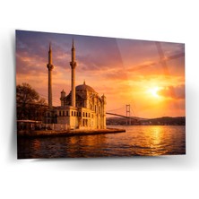 Shiny Art Gün Batımında Ortaköy Camii Cam Tablo - ISL250