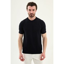 MCR Parçalı Slim Fit Bisiklet Yaka Erkek Triko T-Shirt