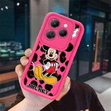 Ucuc Infinix Hot 40/40 Pro Uyumlu Pembe Kırmızı Silikon Kılıf Darbeye Dayanıklı Kamera Koruma