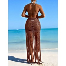 Allsisii Bikini Etek,kadın Bohem Tığ Işi Pareo– Bikini Üstü Şık Plaj Kombini-Plaj & Beach Club Kombin
