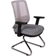 Ofisbazaar Up Fileli Misafir Koltuğu | Ergonomik Toplantı ve Bekleme Koltuğu Gri
