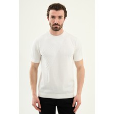 MCR Parçalı Slim Fit Bisiklet Yaka Erkek Triko T-Shirt