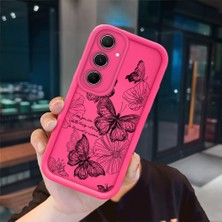 Ucuc Samsung Galaxy A55 Uyumlu Pembe Kırmızı Silikon Kılıf Darbeye Dayanıklı Kamera Koruma