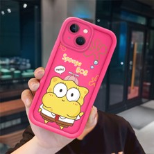 Ucuc iPhone 15 Uyumlu Pembe Kırmızı Silikon Kılıf Darbeye Dayanıklı Kamera Koruma