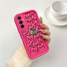Ucuc Samsung Galaxy M13/M23 Uyumlu Pembe Kırmızı Silikon Kılıf Darbeye Dayanıklı Kamera Koruma