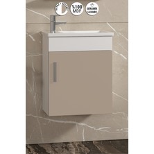 Özceden Lale 42X24 cm Beyaz-Selenit Mdf Seramik Lavabolu Asma Banyo Alt Dolabı
