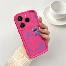 Ucuc Tecno Spark 20 Pro 4g Uyumlu Pembe Kırmızı Silikon Kılıf Darbeye Dayanıklı Kamera Koruma