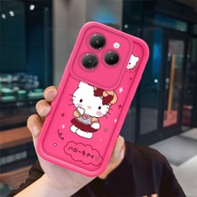 Ucuc Infinix Hot 40/40 Pro Uyumlu Pembe Kırmızı Silikon Kılıf Darbeye Dayanıklı Kamera Koruma