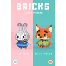 Hey Gidi Gift Bricks Judy Hopps - Nick Wilde Mini Bricks 3D Puzzle / Sevimli Figür / 2'li Eğlenceli Set / Hobi+