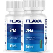 FLAVA ZMA | Çinko Magnezyum B6 Vitamini - 90 Kapsül x 2 Adet