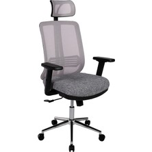 Ofisbazaar Up Fileli Yönetici Koltuğu | Ayarlanabilir Başlıklı Ofis Koltuğu Gri