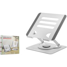 AyrStore Alüminyum Alaşim 360 Derece Dönebilen Premium Laptop Standi - Silver HDX8019