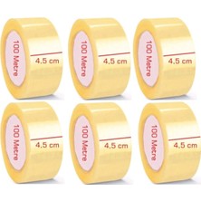  6 adet kopmayan koli bandı 45mmx100 mt güçlü koli bandı akrilik koli bandı güçlü koli bandı