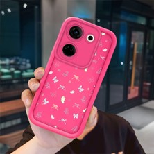 Ucuc Tecno Camon 20 Uyumlu Pembe Kırmızı Silikon Kılıf Darbeye Dayanıklı Kamera Koruma