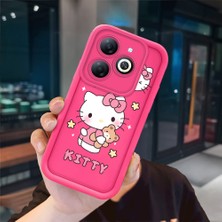 Ucuc Tecno Spark 20/20C Uyumlu Pembe Kırmızı Silikon Kılıf Darbeye Dayanıklı Kamera Koruma