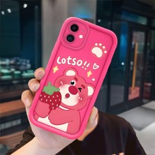 Ucuc iPhone 12 Uyumlu Pembe Kırmızı Silikon Kılıf Darbeye Dayanıklı Kamera Koruma