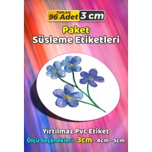 Sb Store Çiçek Temalı Ambalaj Hediye Paket Süsleme Etiketi Model 385 - 96 Adet 3cm