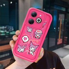 Ucuc Infinix Smart 8/8 Pro Uyumlu Pembe Kırmızı Silikon Kılıf Darbeye Dayanıklı Kamera Koruma