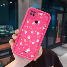 Ucuc Redmi 9C/10A Uyumlu Pembe Kırmızı Silikon Kılıf Darbeye Dayanıklı Kamera Koruma