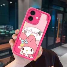 Ucuc iPhone 16 Uyumlu Pembe Kırmızı Silikon Kılıf Darbeye Dayanıklı Kamera Koruma